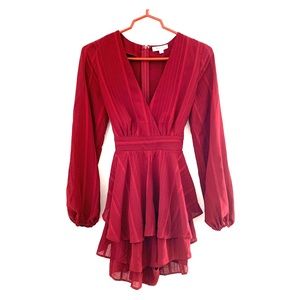 Red Longsleeve Party Dress